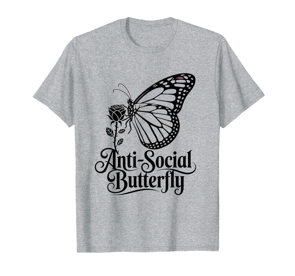 Antisocial Butterfly Gothic Aesthetic T-Shirt - Minimalist Print Unisex - T-Shirt, Sweatshirt, Hoodie