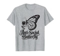 Antisocial Butterfly Gothic Aesthetic T-Shirt - Minimalist Print Unisex - T-Shirt, Sweatshirt, Hoodie
