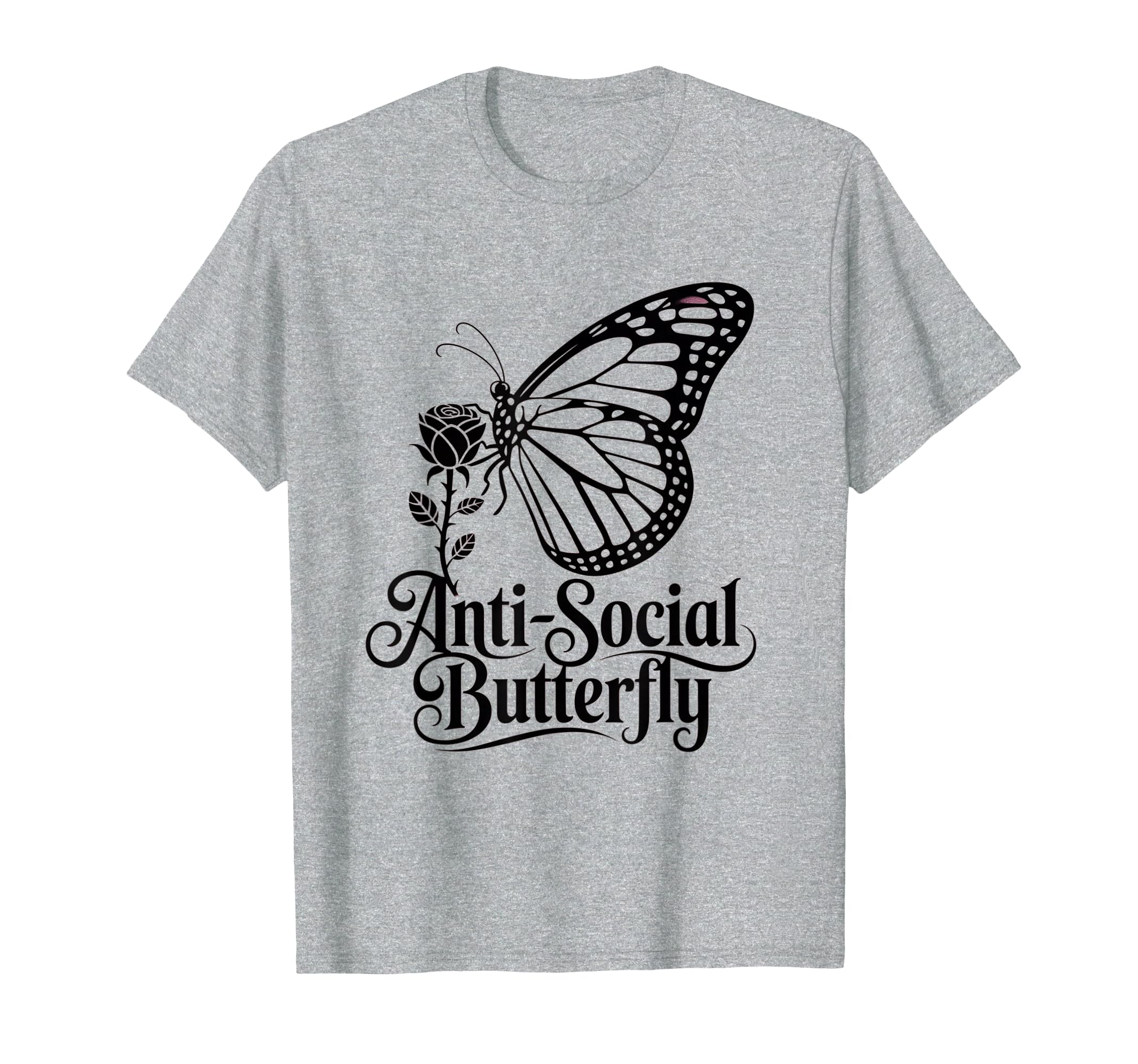 Antisocial Butterfly Gothic Aesthetic T-Shirt - Minimalist Print Unisex - T-Shirt, Sweatshirt, Hoodie