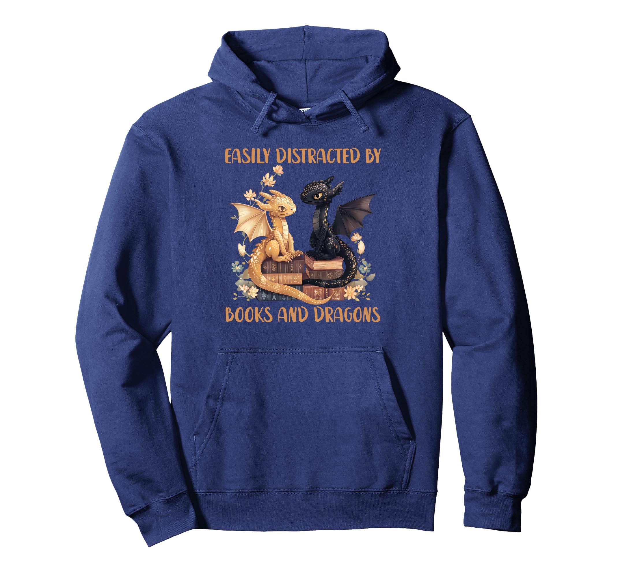 Easily Distracted Books Dragons Librarian Hoodie - Graphic Print Unisex - T-Shirt, Sweatshirt, Hoodie