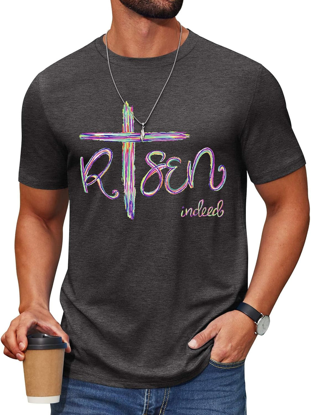 Easter Shirts for Men He is Risen T-Shirt Christian Easter Shirt Casual Religious Faith Tee Tops Easter Gift - T-Shirt, Sweatshirt, Hoodie