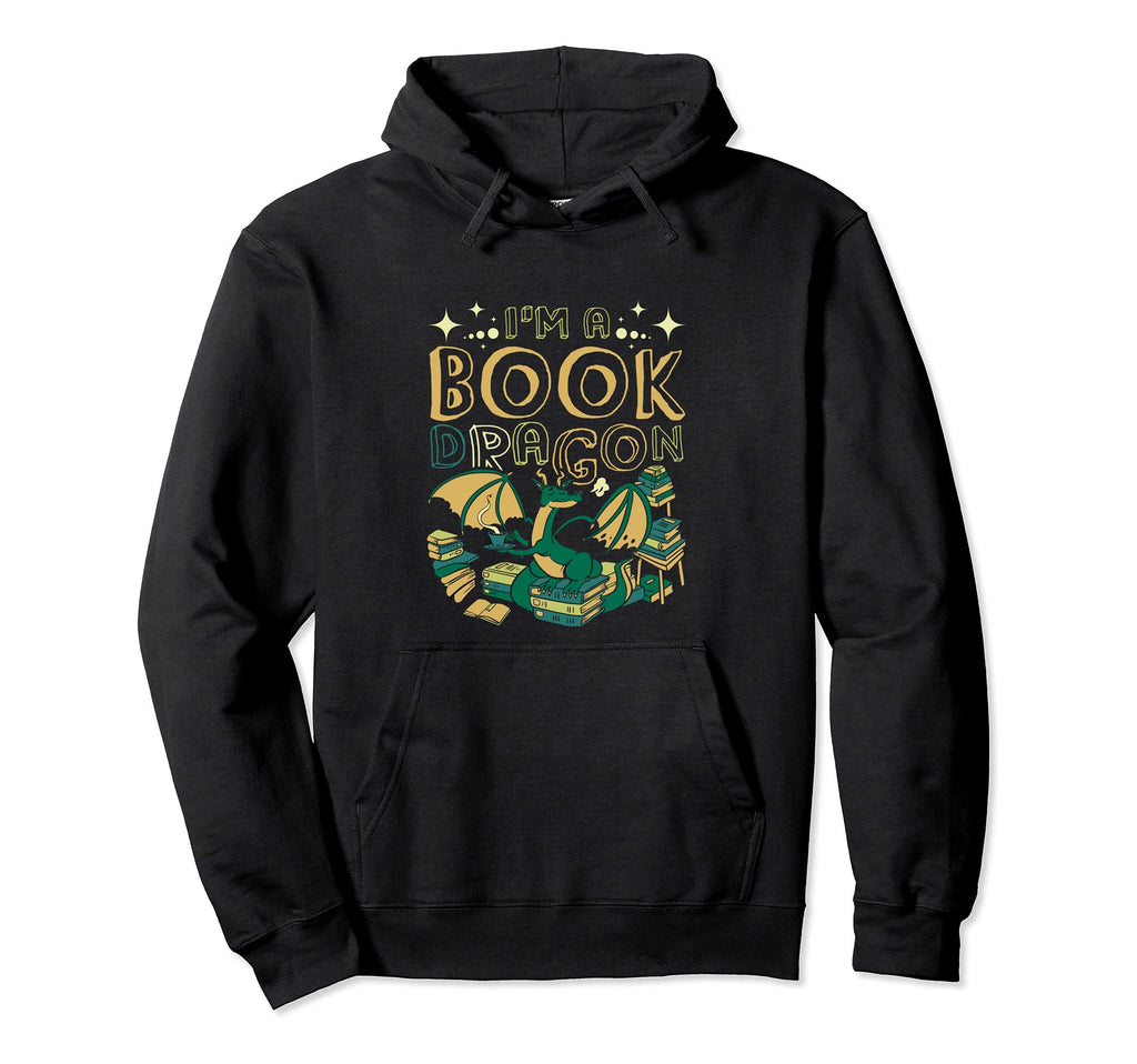 Im Book Dragon Booklover And Bookworm Hoodie - Aesthetic Graphic Unisex - T-Shirt, Sweatshirt, Hoodie