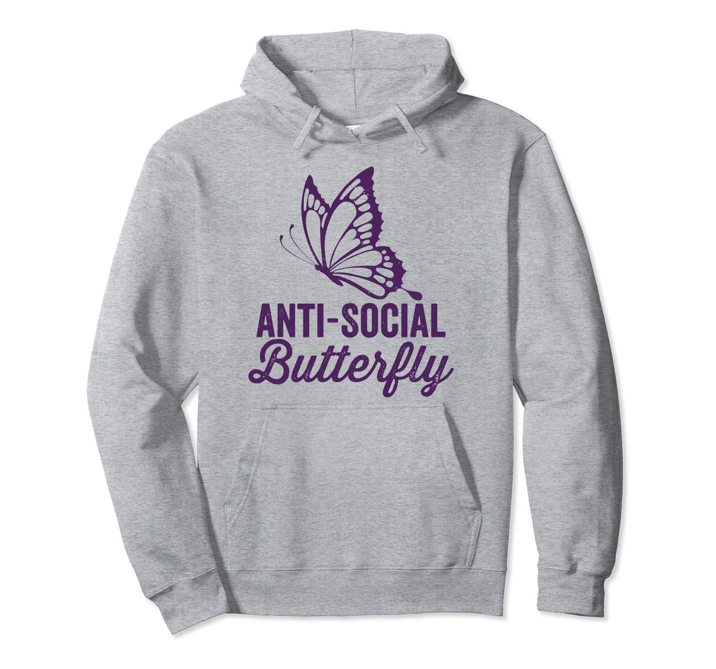 Antisocial Butterfly Funny Hoodie - Casual Everyday Wear Men Women - T-Shirt, Sweatshirt, Hoodie