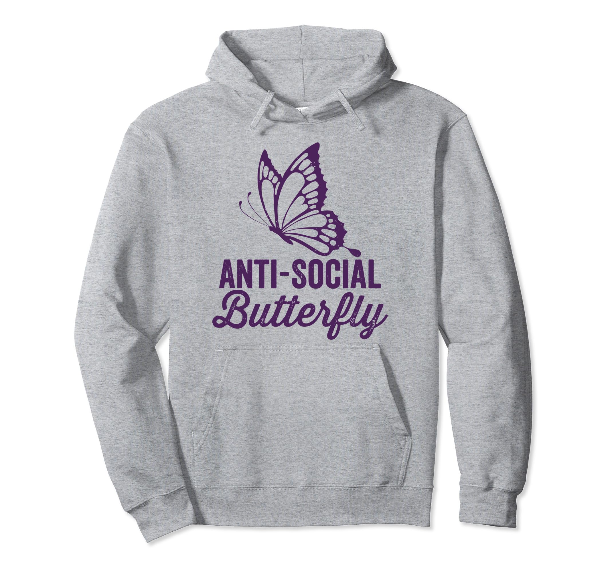 Antisocial Butterfly Funny Hoodie - Casual Everyday Wear Men Women - T-Shirt, Sweatshirt, Hoodie