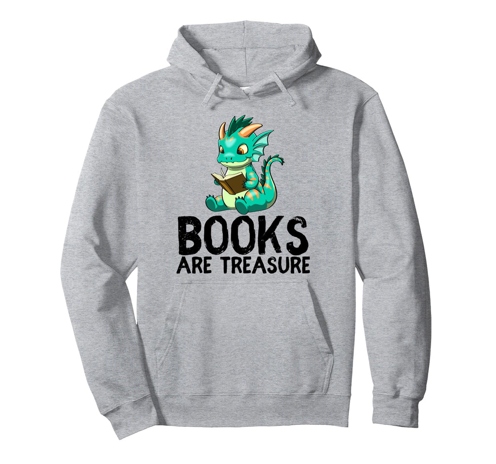 Dragon Reading Book Worm Nerd School Read Hoodie - Minimalist Print Unisex - T-Shirt, Sweatshirt, Hoodie