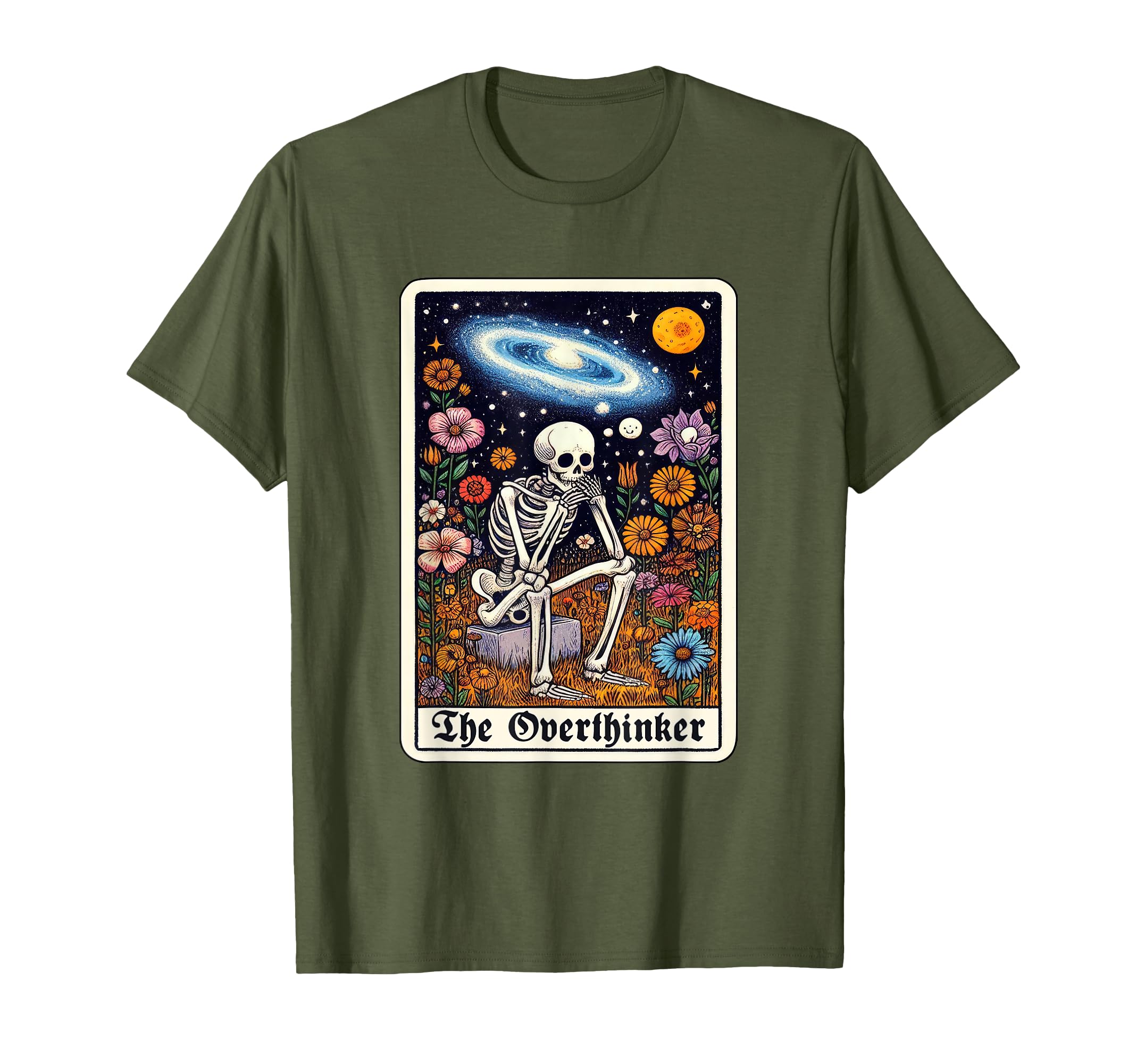 Overthinker Tarot Cards Reader Deep T-Shirt - Unique Graphic Unisex - T-Shirt, Sweatshirt, Hoodie