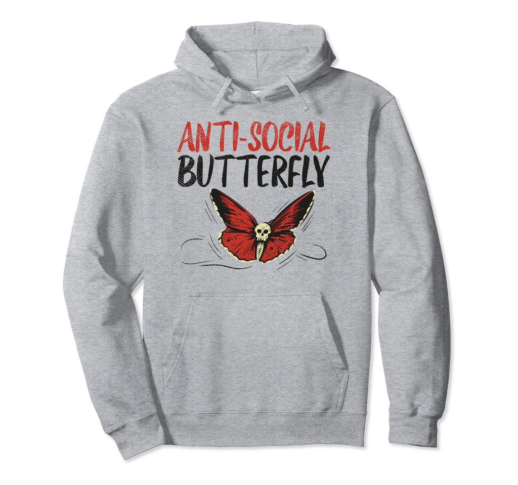 Anti Social Butterfly Goth Gothic Hoodie - Streetwear Style Men Women - T-Shirt, Sweatshirt, Hoodie
