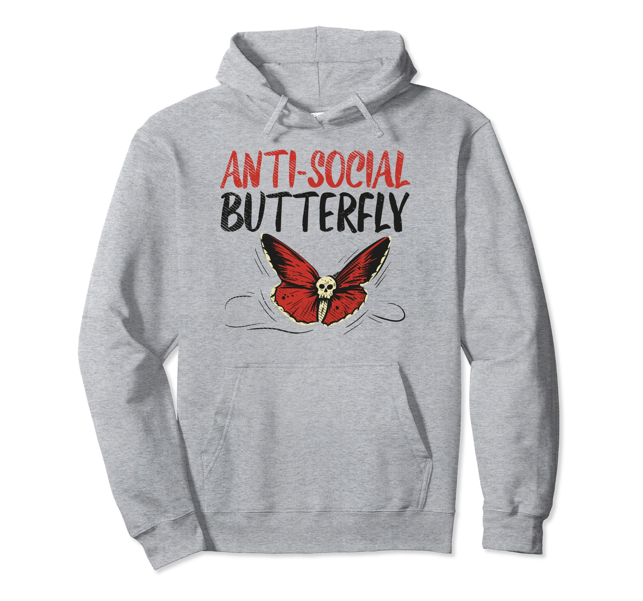 Anti Social Butterfly Goth Gothic Hoodie - Streetwear Style Men Women - T-Shirt, Sweatshirt, Hoodie