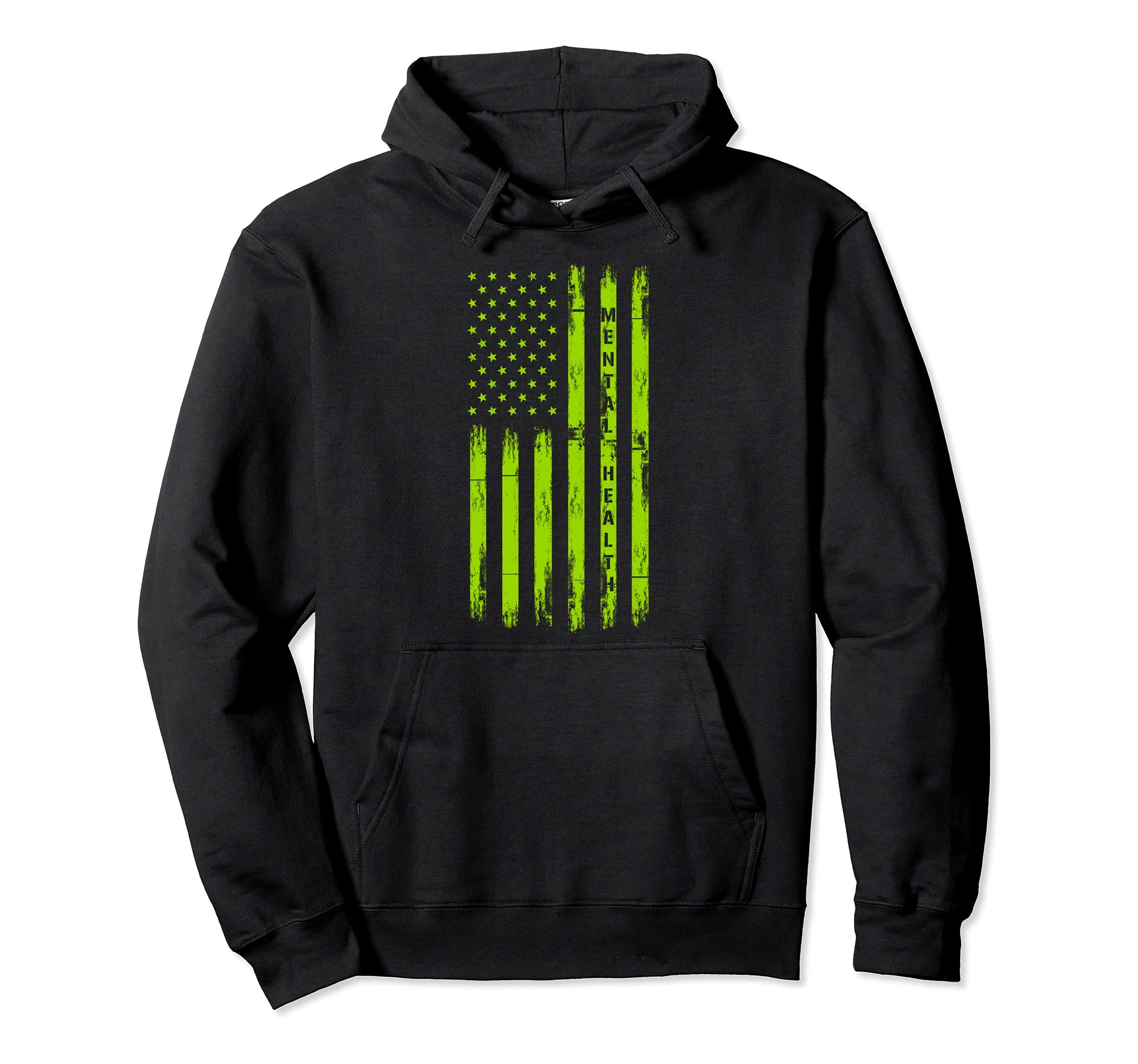 Mental Health Awareness American Flag Hoodie - Graphic Print Unisex - T-Shirt, Sweatshirt, Hoodie