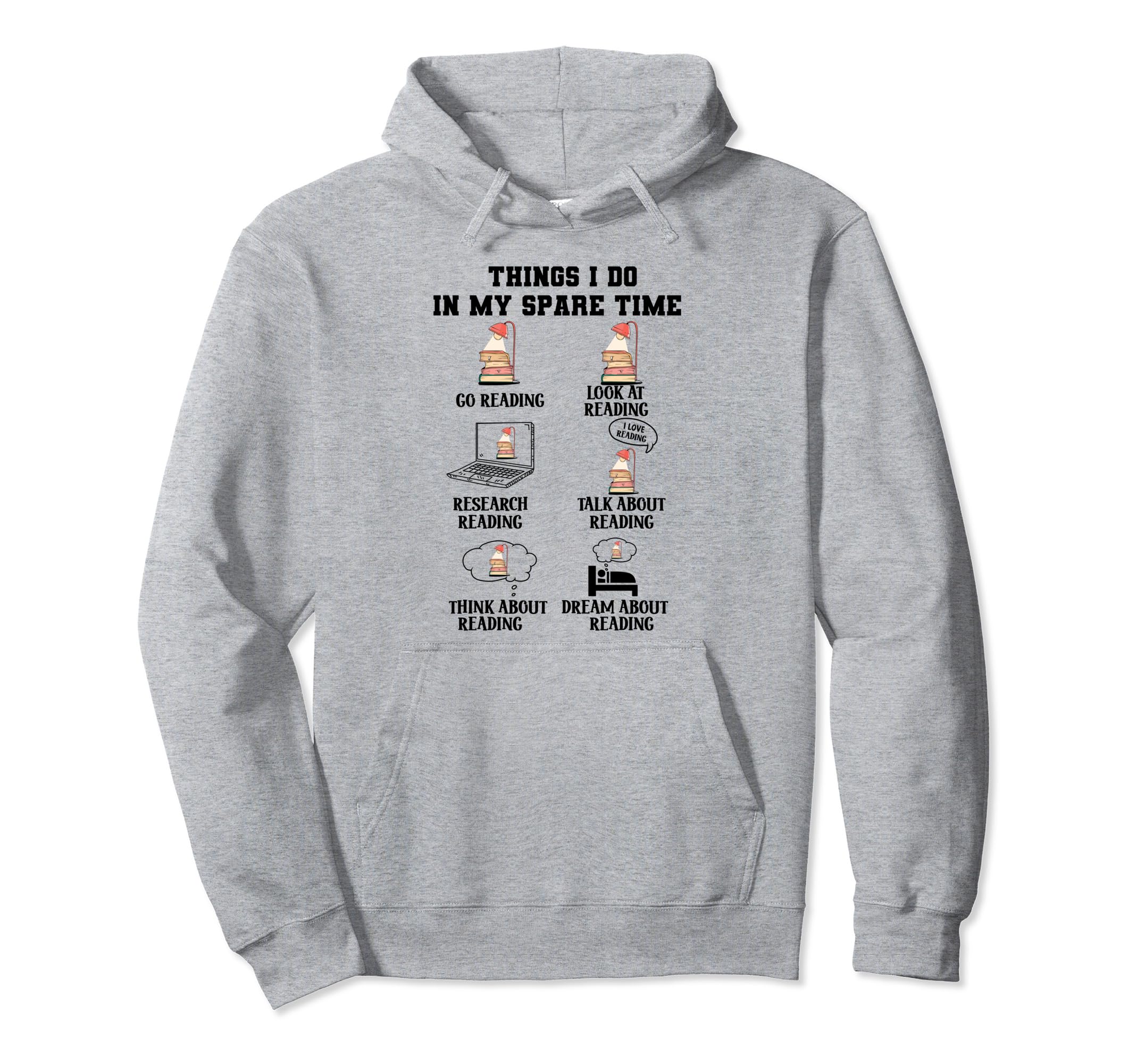 Things I Do My Spare Time Reading Hoodie - Minimalist Print for Adults - T-Shirt, Sweatshirt, Hoodie