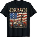 Vintage Jesus JesUSAves Saves USA 250 Years 1776 2026 Women T-Shirt Unisex T-shirt, Sweatshirt, Hoodie, Long Sleeve Tee - T-Shirt, Sweatshirt, Hoodie