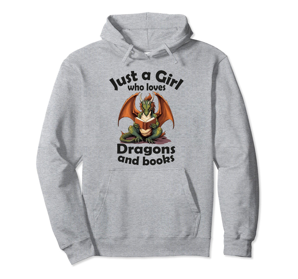 Just Who Loves Dragons And Books Hoodie - Fun Novelty Design Unisex - T-Shirt, Sweatshirt, Hoodie