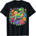 Funny Dinosaur Dino Floral Flower Unisex T-shirt, Sweatshirt, Hoodie, Long Sleeve Tee - T-Shirt, Sweatshirt, Hoodie