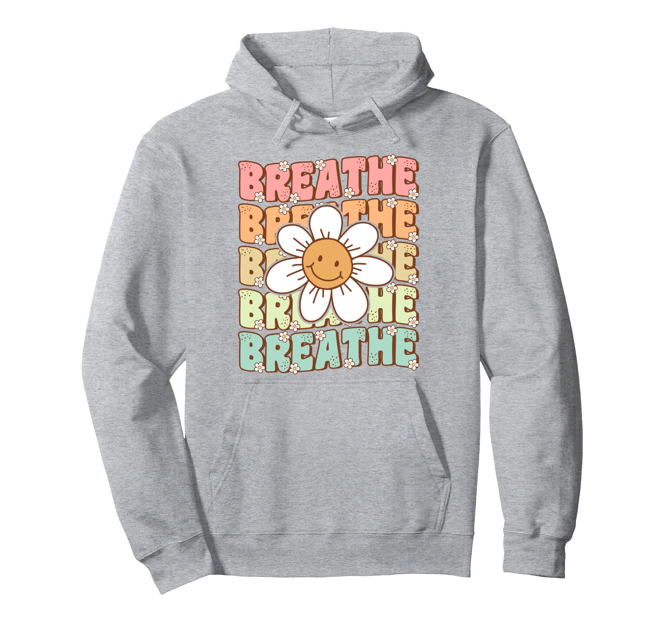 Groovy Breathe Daisy Flower Yoga Hoodie - Trendy Graphic Men Women - T-Shirt, Sweatshirt, Hoodie