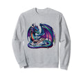 Dragon Reading Book Books Bookworm Sweatshirt - Graphic Print Unisex - T-Shirt, Sweatshirt, Hoodie