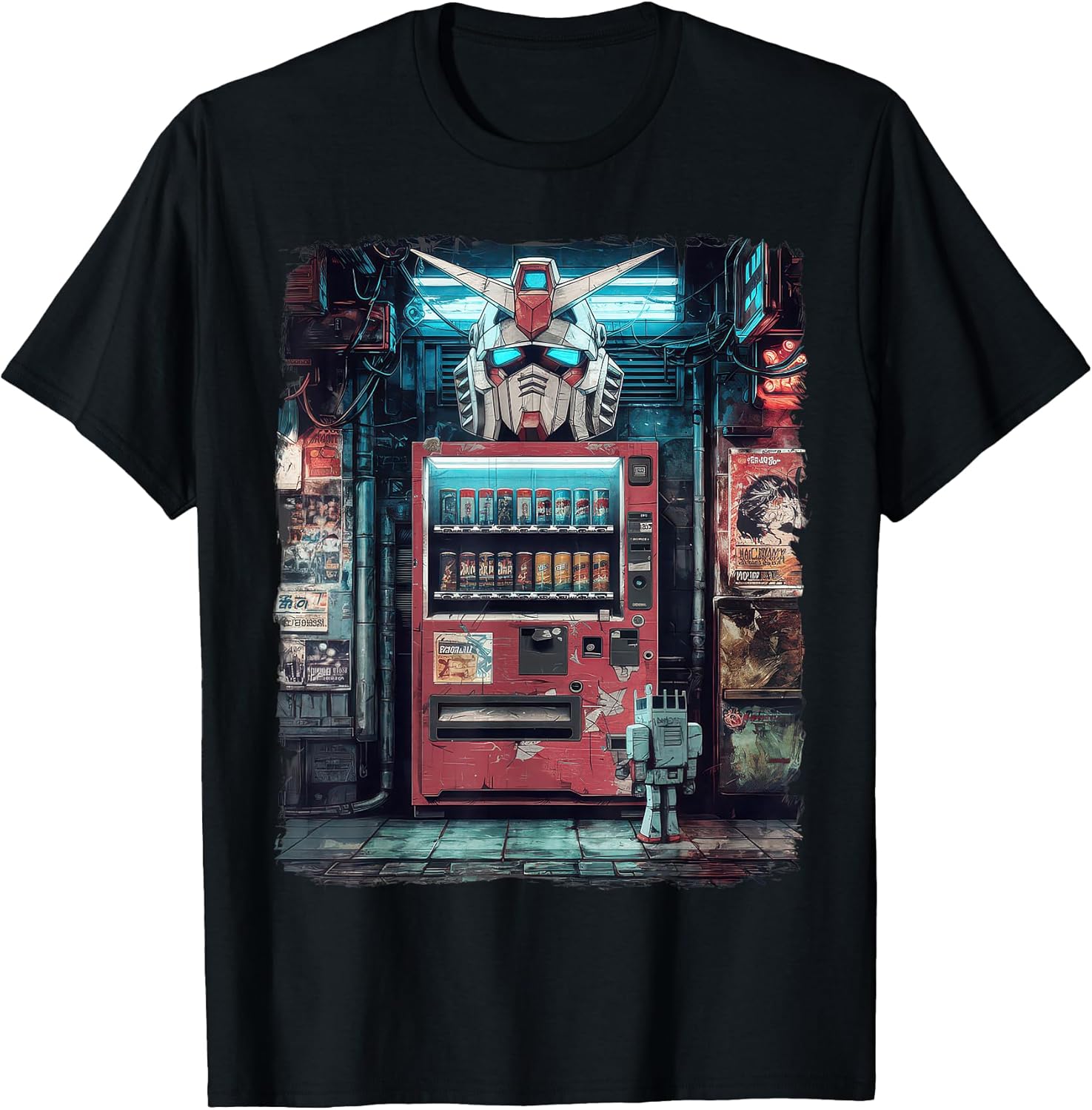 Mecha Tshirt Japanese Mecha Robot Head Anime Art Unisex T-shirt, Sweatshirt, Hoodie, Long Sleeve Tee - T-Shirt, Sweatshirt, Hoodie