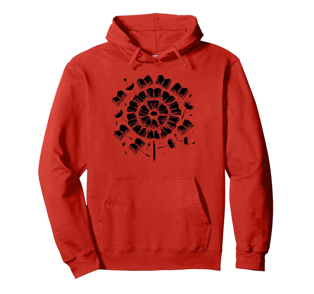 Flower Dandelions Books Library Book Hoodie - Trendy Graphic Men Women - T-Shirt, Sweatshirt, Hoodie