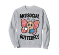 Groovy Anti Social Butterfly Ironic Sweatshirt - Aesthetic Graphic Unisex - T-Shirt, Sweatshirt, Hoodie
