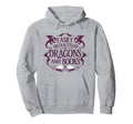 Easily Distracted Dragons And Books Nerd Hoodie - Trendy Graphic Unisex - T-Shirt, Sweatshirt, Hoodie