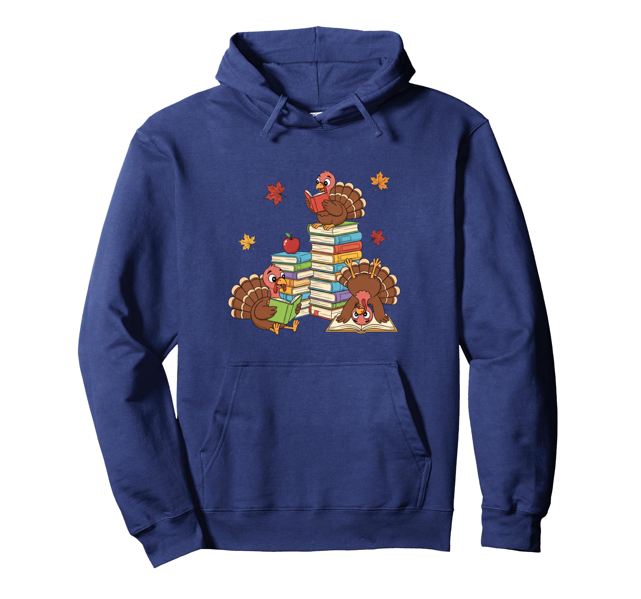 Bookish Turkeys Reading Stack Books Hoodie - Minimalist Print for Adults - T-Shirt, Sweatshirt, Hoodie