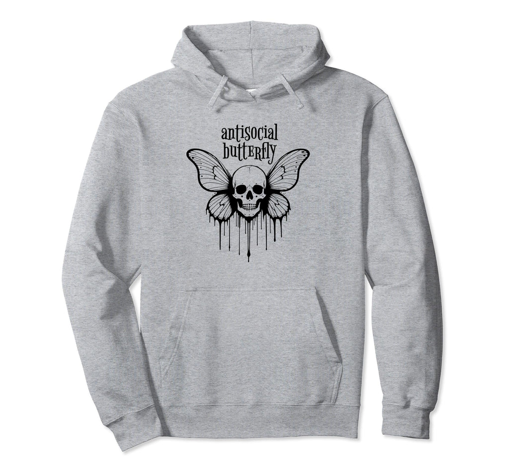 Antisocial Butterfly Introvert Macabre Hoodie - Trendy Graphic Unisex - T-Shirt, Sweatshirt, Hoodie