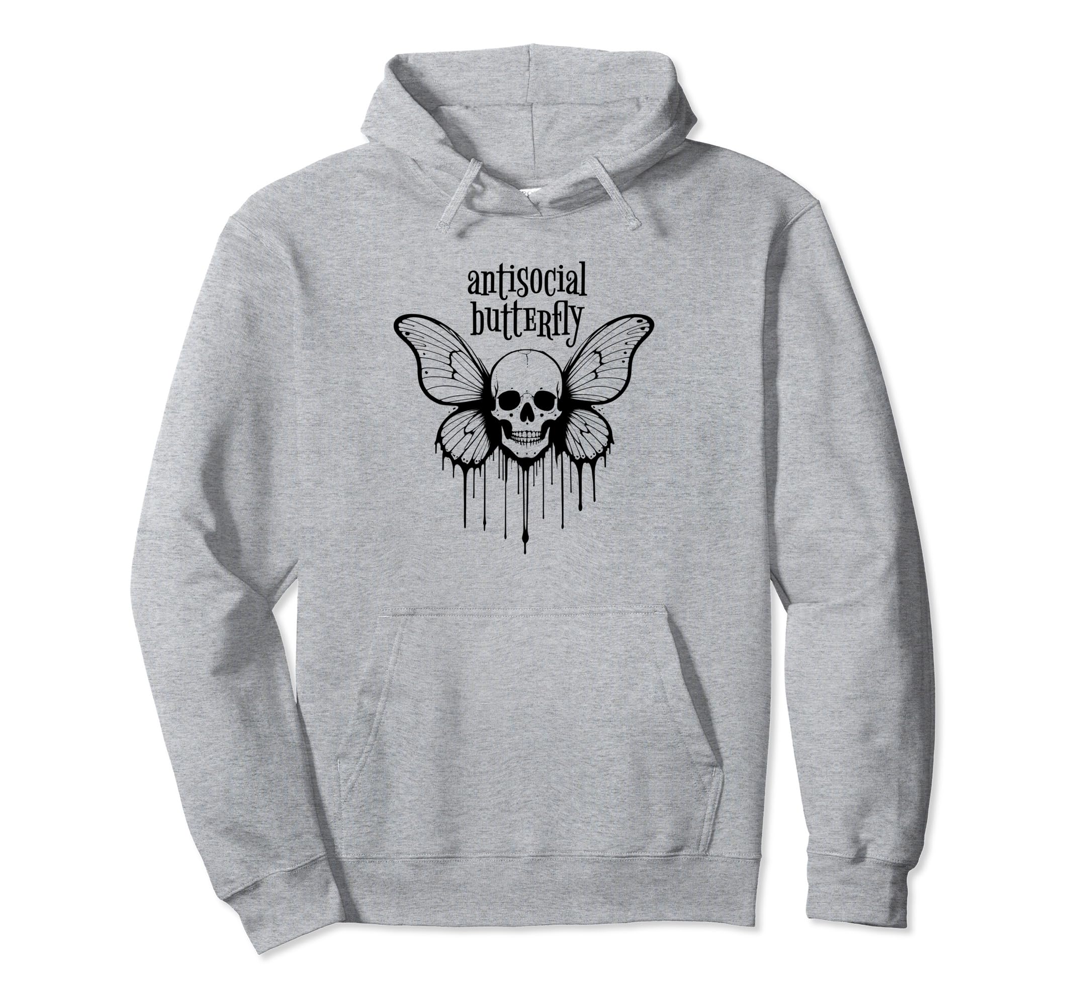 Antisocial Butterfly Introvert Macabre Hoodie - Trendy Graphic Unisex - T-Shirt, Sweatshirt, Hoodie