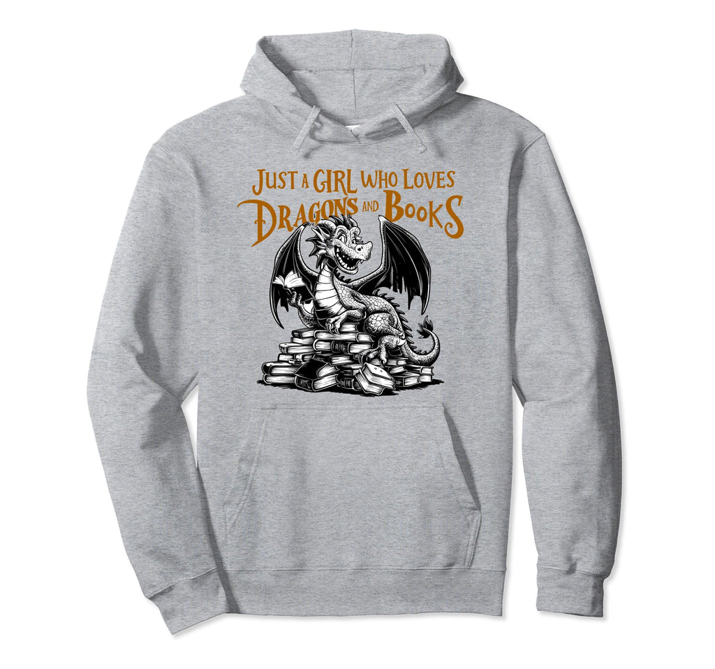 Just Who Loves Dragons And Books Dragon Hoodie - Trendy Graphic Men Women - T-Shirt, Sweatshirt, Hoodie