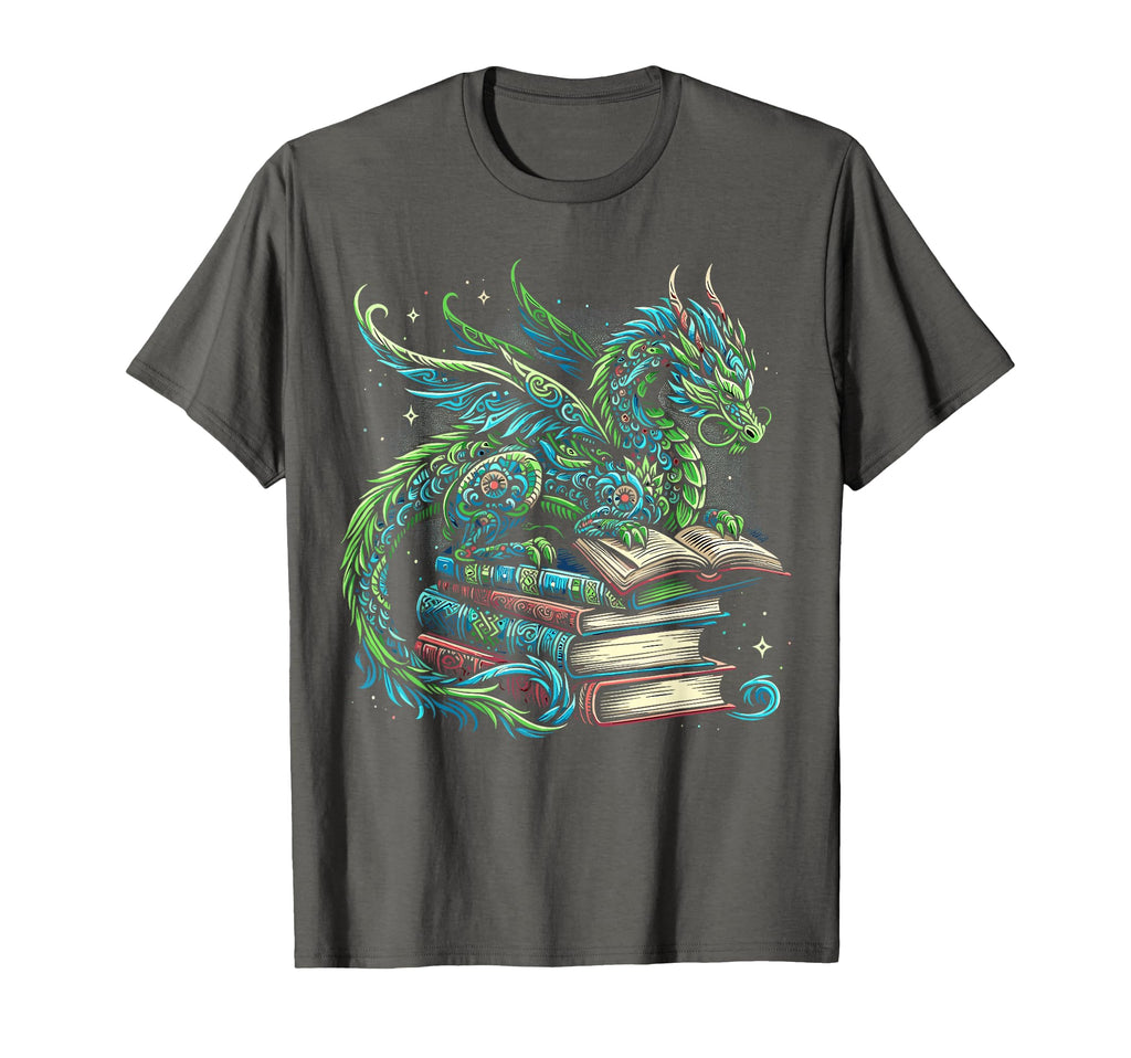 Book Dragon Reading Lover T-Shirt - Aesthetic Graphic for Adults - T-Shirt, Sweatshirt, Hoodie