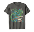 Book Dragon Reading Lover T-Shirt - Aesthetic Graphic for Adults - T-Shirt, Sweatshirt, Hoodie