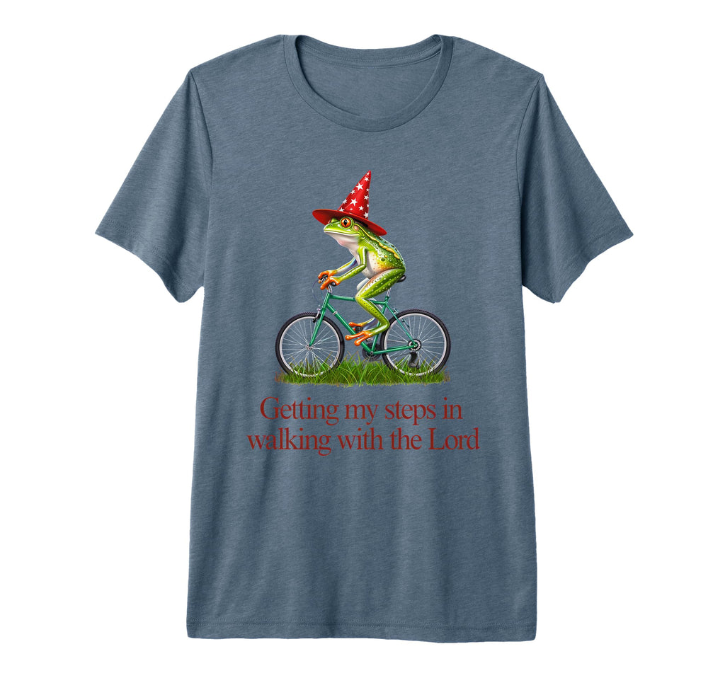 Getting My Steps Walking Lord Frog Tri T-Shirt - Custom Art Print Unisex - T-Shirt, Sweatshirt, Hoodie
