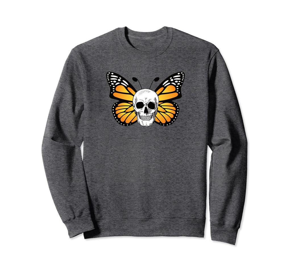 Monarch Butterfly Skull Antisocial Sweatshirt - Streetwear Style Men Women - T-Shirt, Sweatshirt, Hoodie