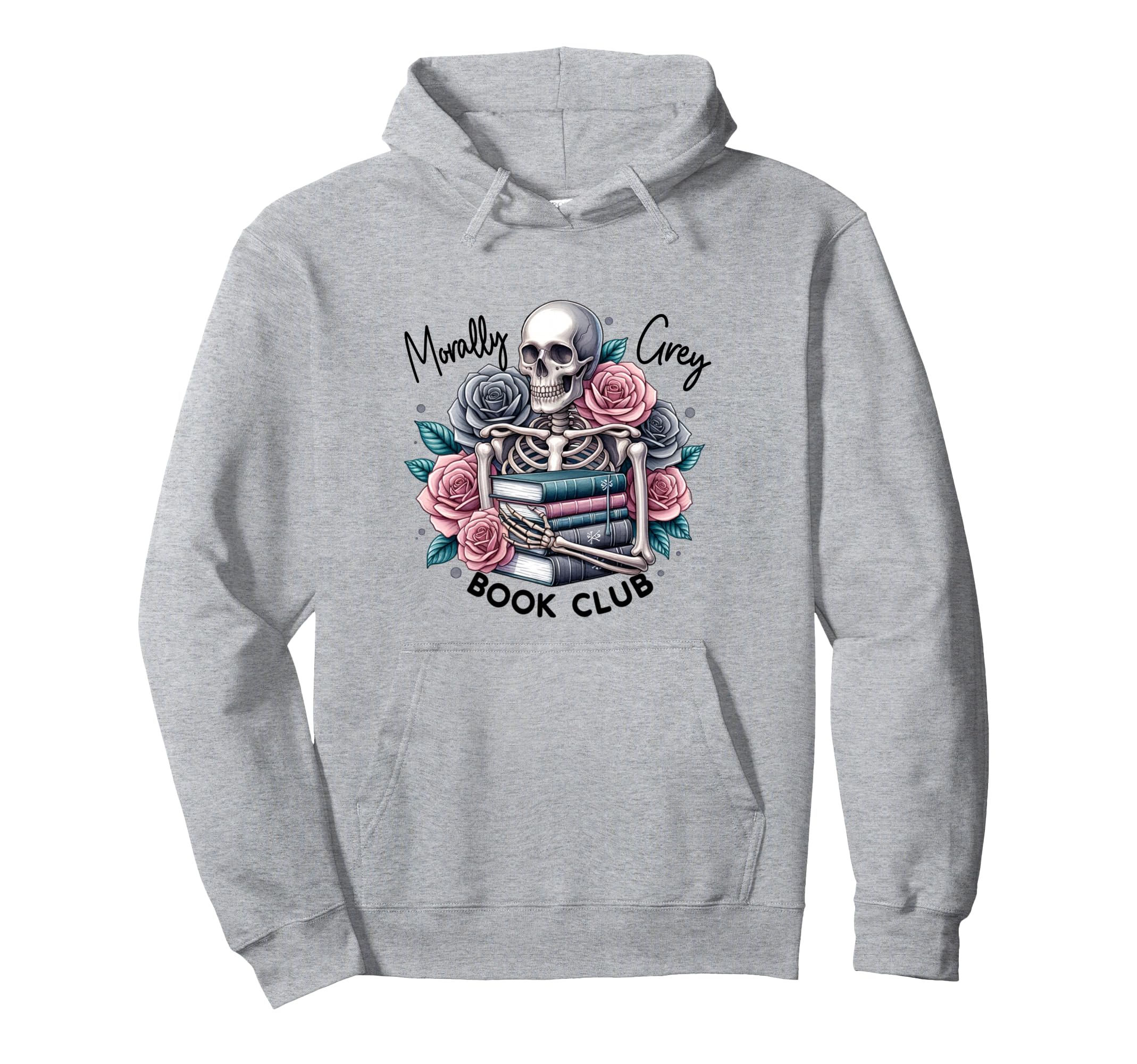 Morally Grey Skeleton Reading Smut Hoodie - Fun Novelty Design for Adults - T-Shirt, Sweatshirt, Hoodie