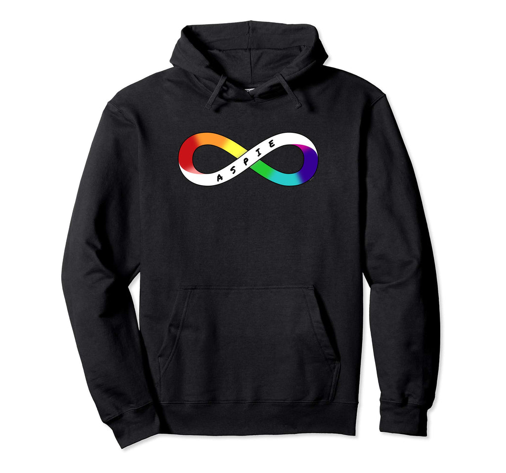 Aspie Neurodiversity Rainbow Infinity Hoodie - Graphic Print Men Women - T-Shirt, Sweatshirt, Hoodie