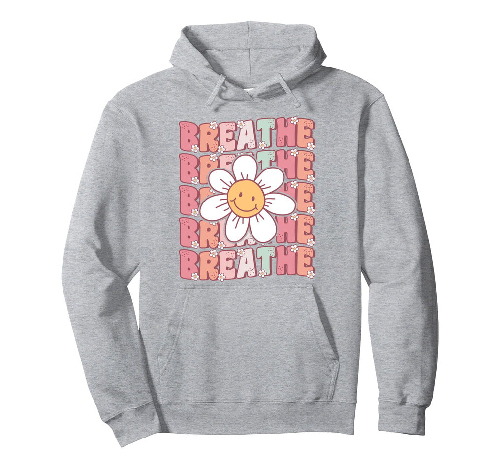 Groovy Breathe Daisy Flower Yoga Hoodie - Novelty Apparel Unisex - T-Shirt, Sweatshirt, Hoodie