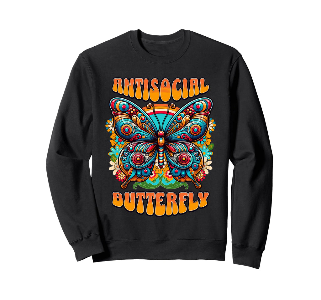Antisocial Butterfly Funny Very Sweatshirt - Custom Art Print Men Women - T-Shirt, Sweatshirt, Hoodie