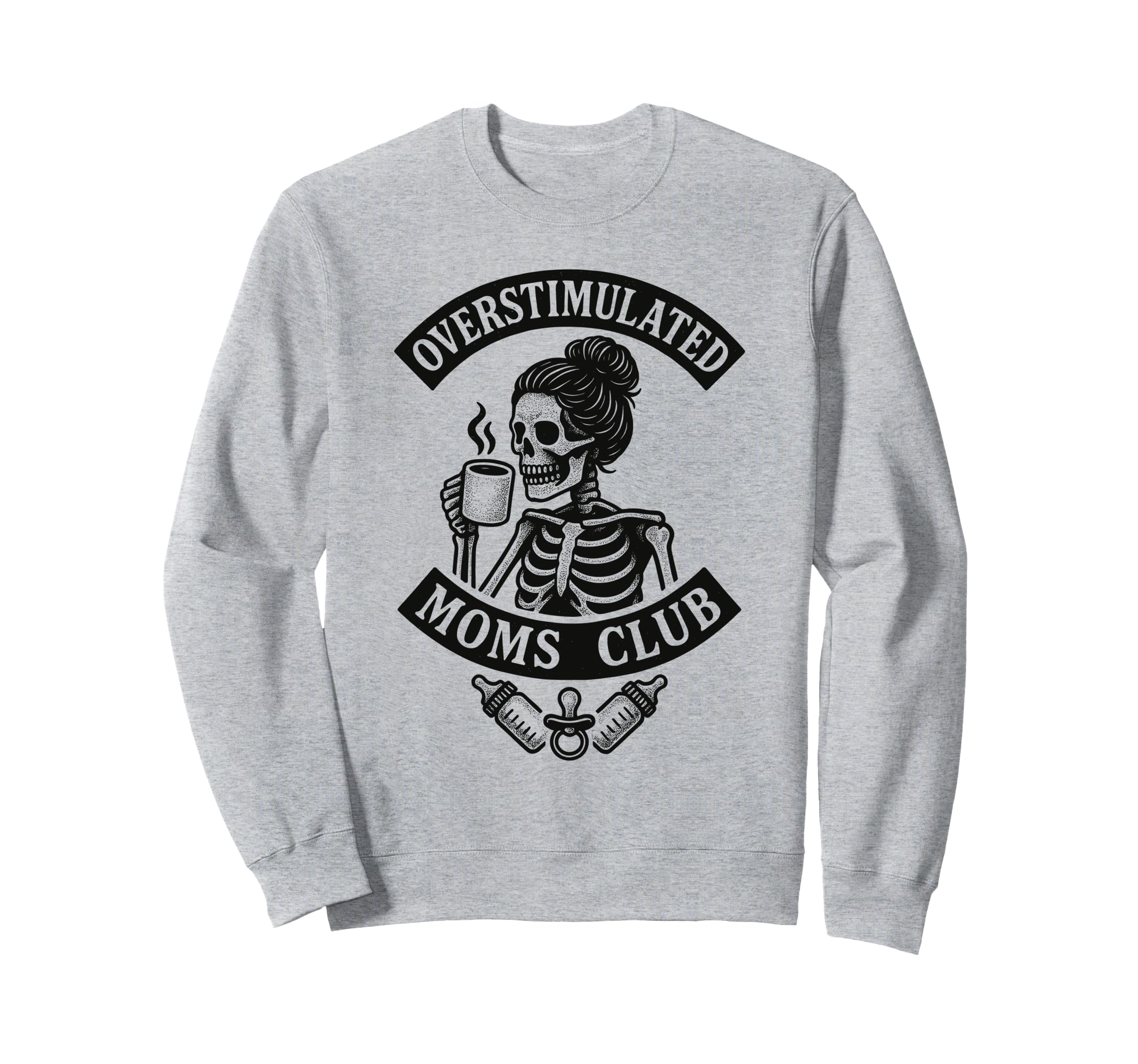 Moms Club Overstimulated Groovy Hoodie - Unique Graphic Unisex - T-Shirt, Sweatshirt, Hoodie