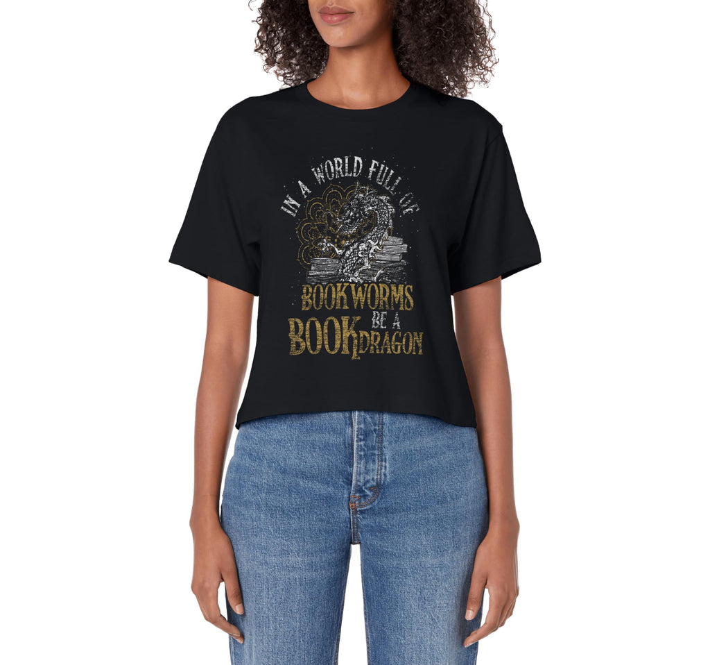 World Full Bookworms Be Book Dragon Sweatshirt - Custom Art Print Unisex - T-Shirt, Sweatshirt, Hoodie