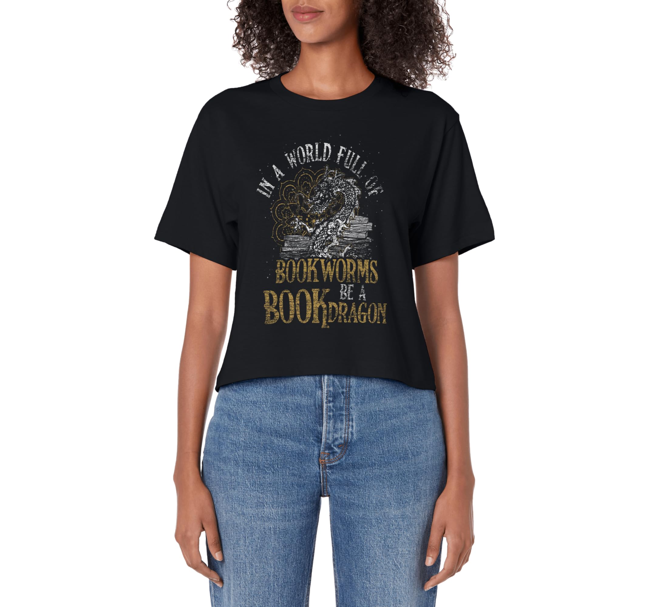 World Full Bookworms Be Book Dragon Sweatshirt - Custom Art Print Unisex - T-Shirt, Sweatshirt, Hoodie