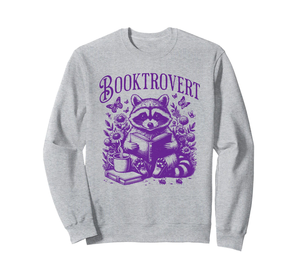 Booktrovert Womens Raccoon Sweatshirt - Fun Novelty Design for Adults - T-Shirt, Sweatshirt, Hoodie