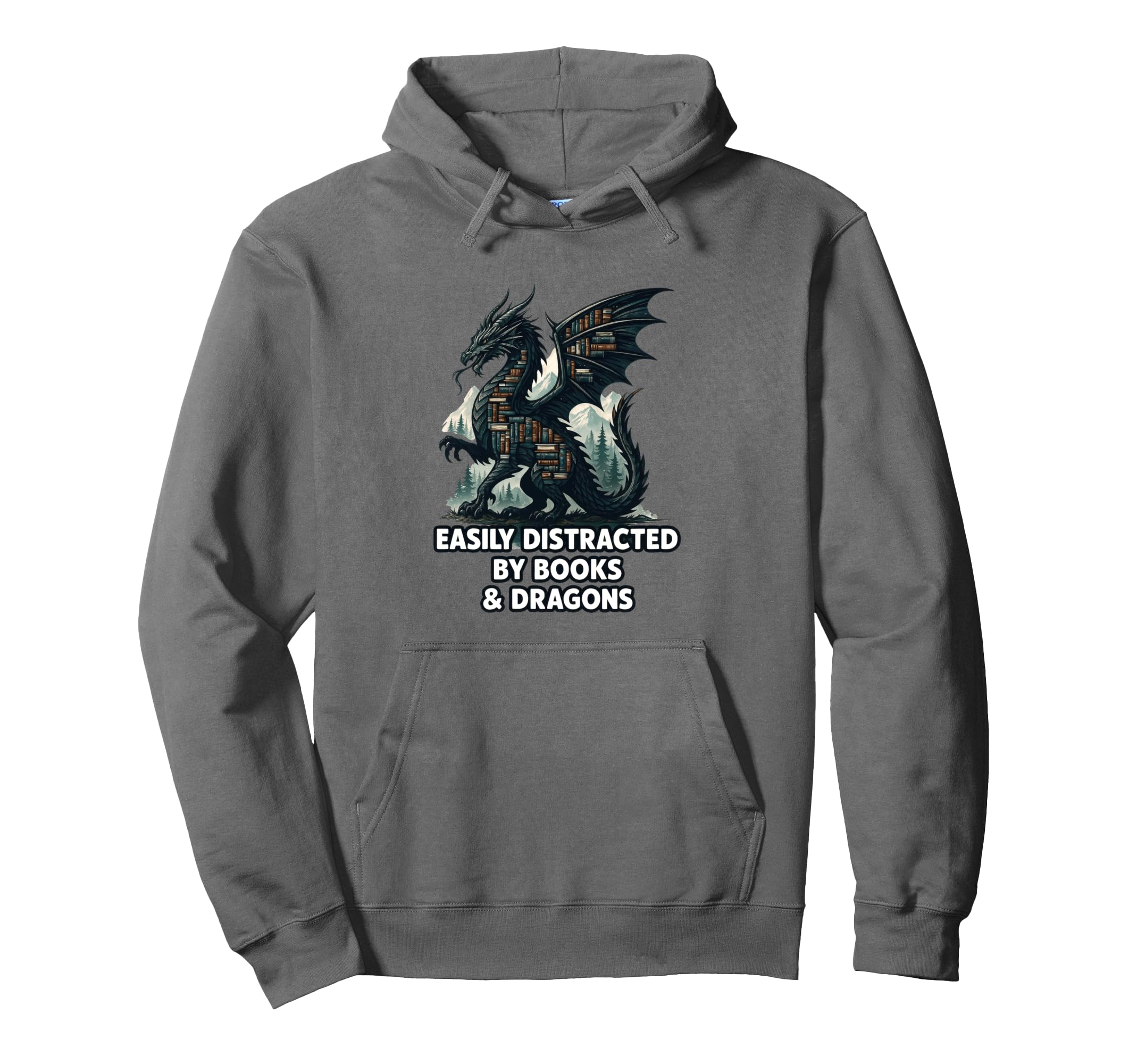 Easily Distracted Books Dragons Hoodie - Aesthetic Graphic Men Women - T-Shirt, Sweatshirt, Hoodie