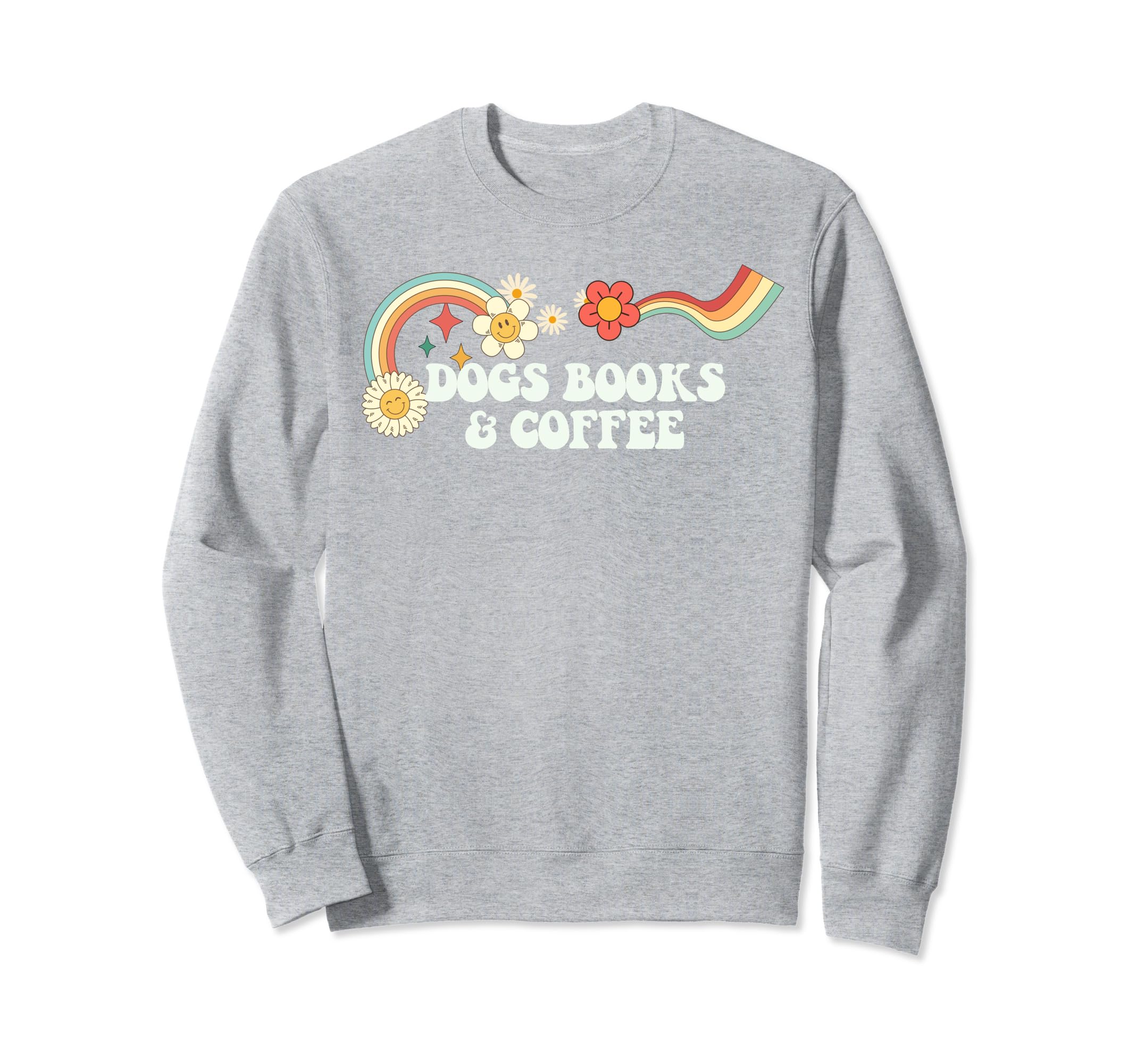 Groovy Funny Dogs Books Coffee Sweatshirt - Fun Novelty Design for Adults - T-Shirt, Sweatshirt, Hoodie