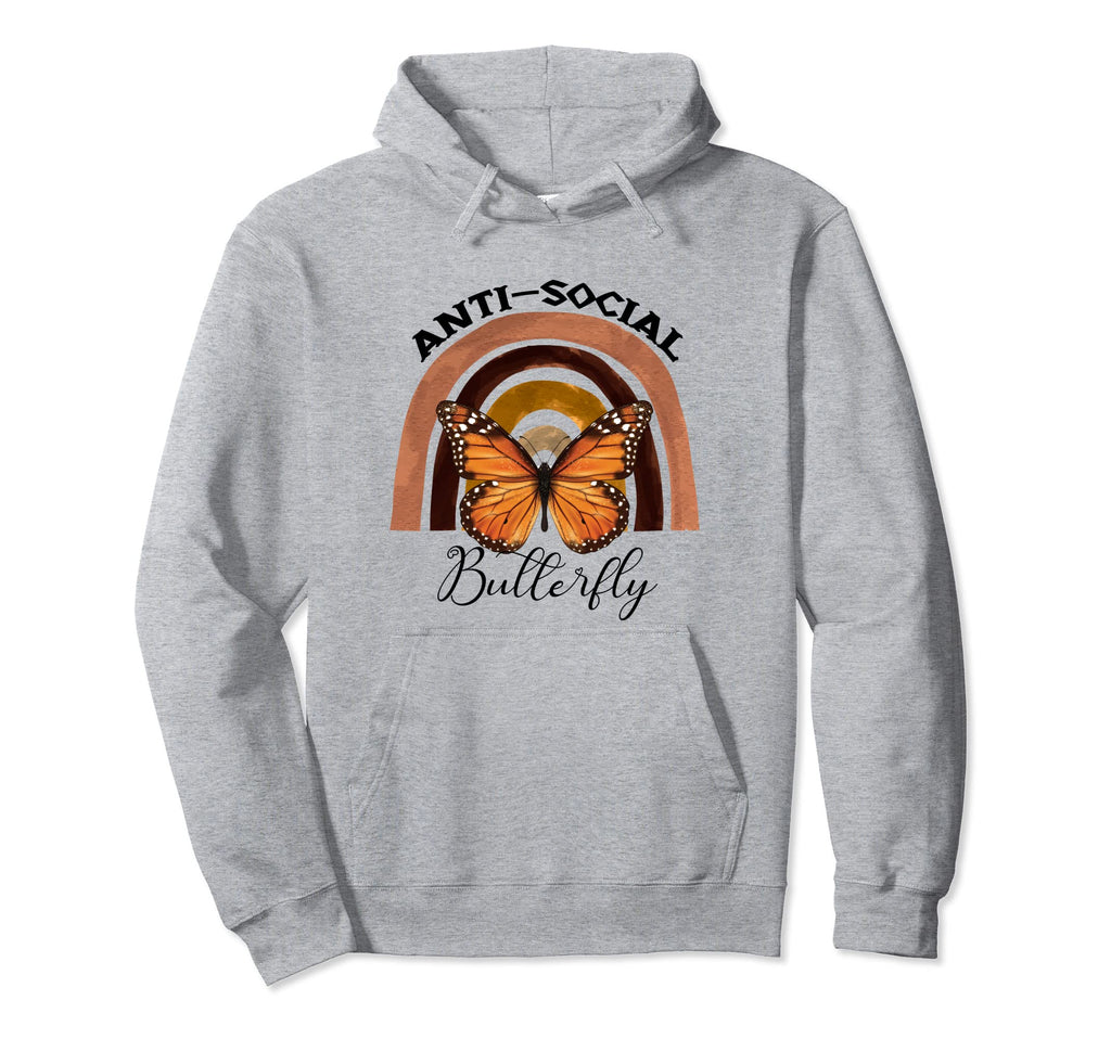 Funny Anti Social Butterfly Butterfly Hoodie - Graphic Print Men Women - T-Shirt, Sweatshirt, Hoodie