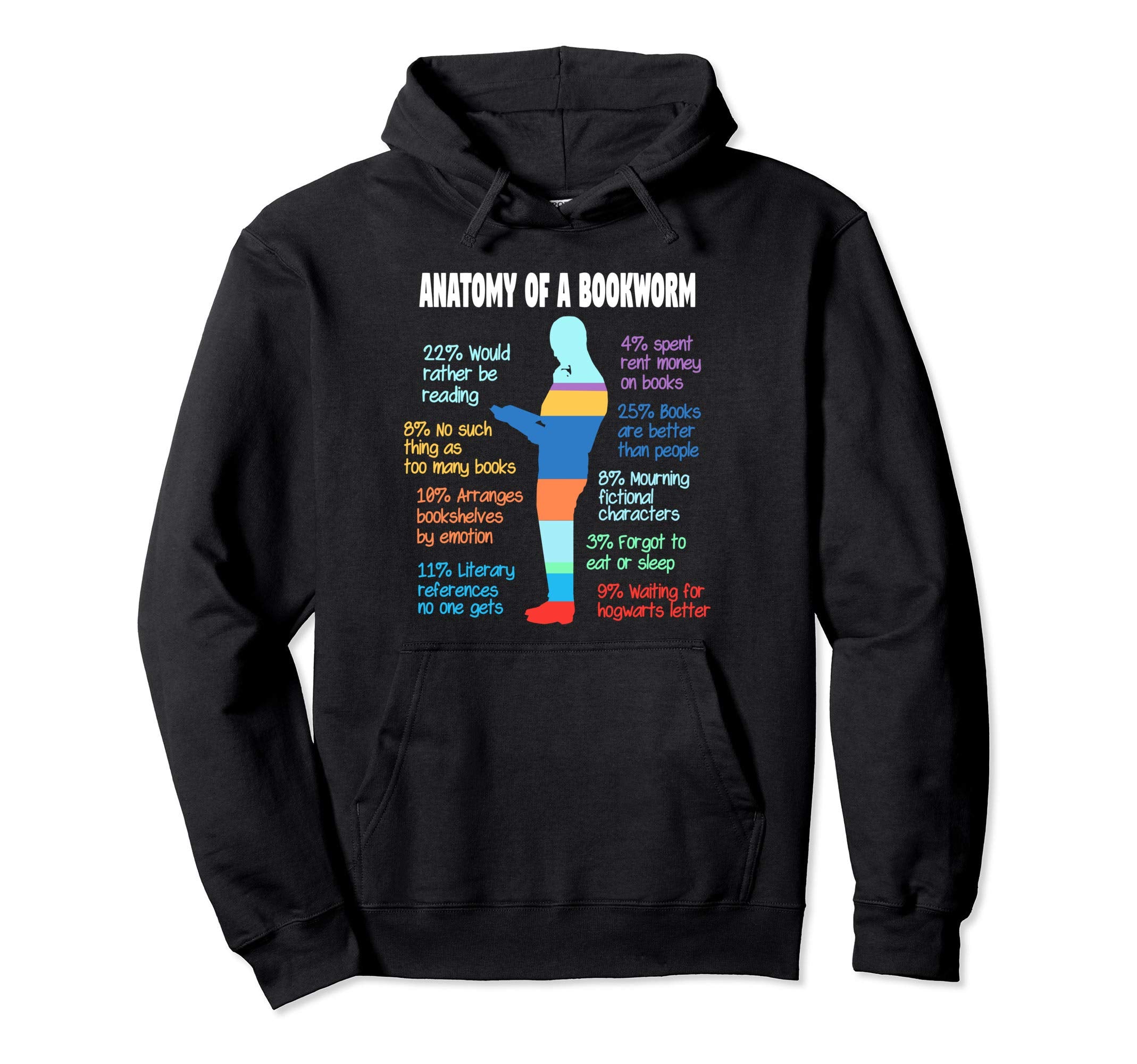 Literary Gift Book Lover Anatomy Facts Hoodie - Graphic Print for Adults - T-Shirt, Sweatshirt, Hoodie