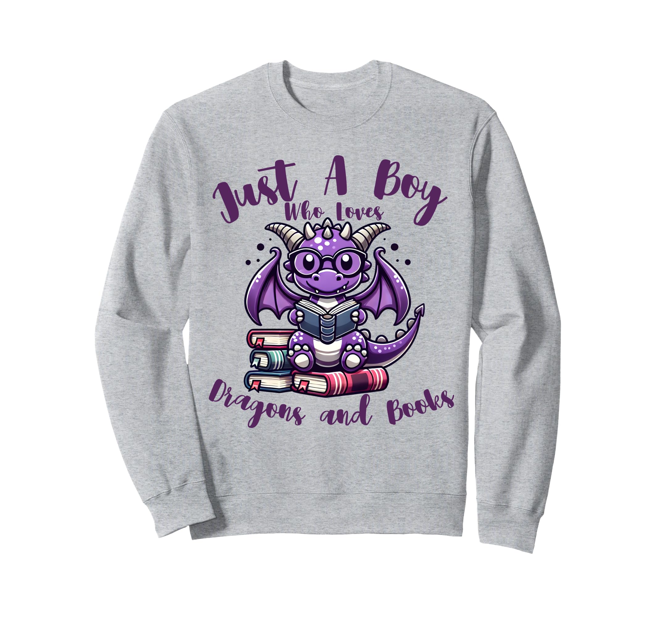 Books Dragon Reading Just Who Loves Sweatshirt - Novelty Apparel Unisex - T-Shirt, Sweatshirt, Hoodie