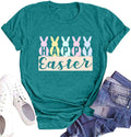 Happy Easter Shirts for Women Bunny Rabbit Graphic T-Shirt Easter Print Short Sleeve Tees Casual Tops(Cyan,Mudium) - T-Shirt, Sweatshirt, Hoodie