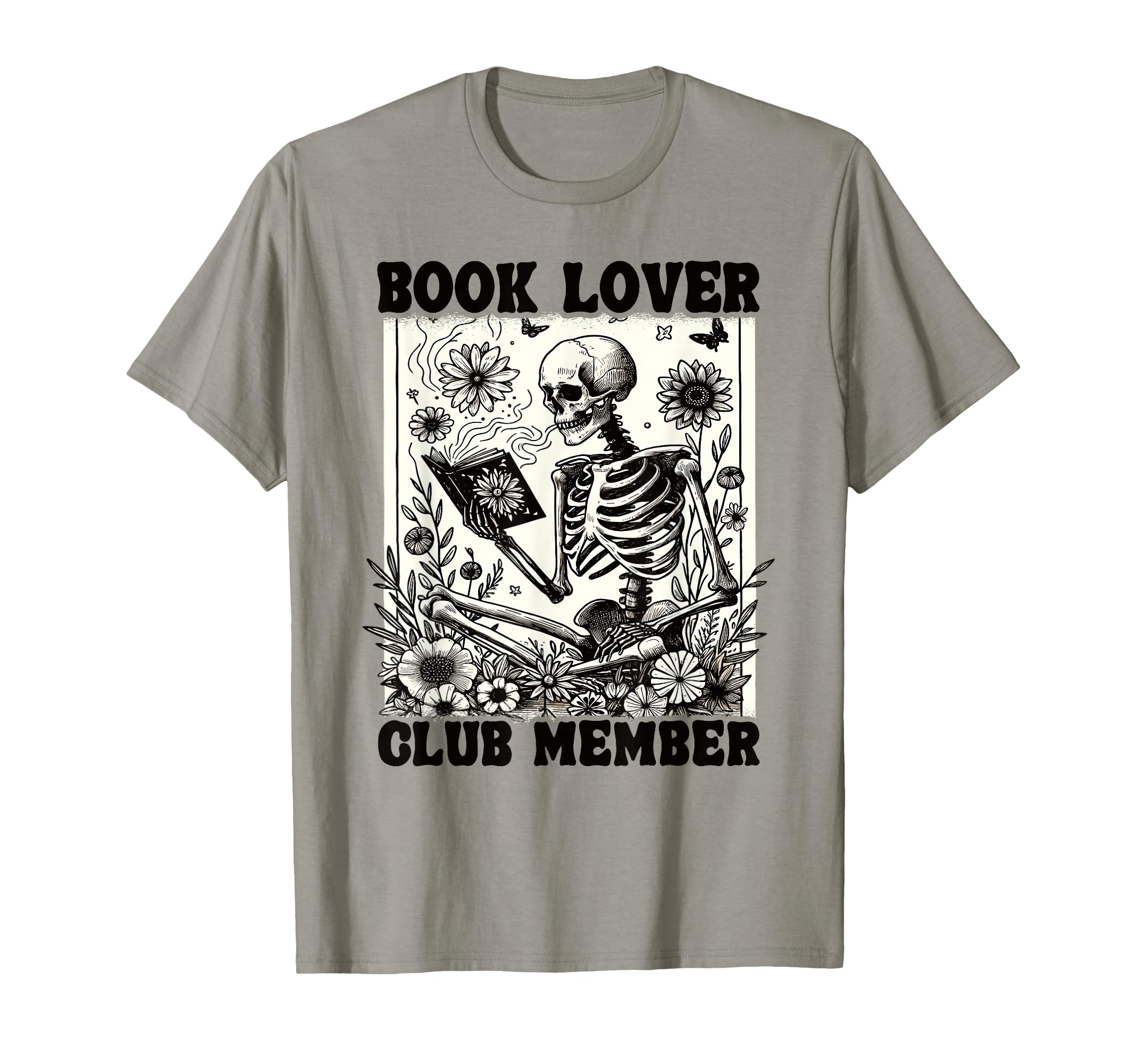 Book Lover Club Member Bookworm Floral T-Shirt - Minimalist Print Unisex - T-Shirt, Sweatshirt, Hoodie
