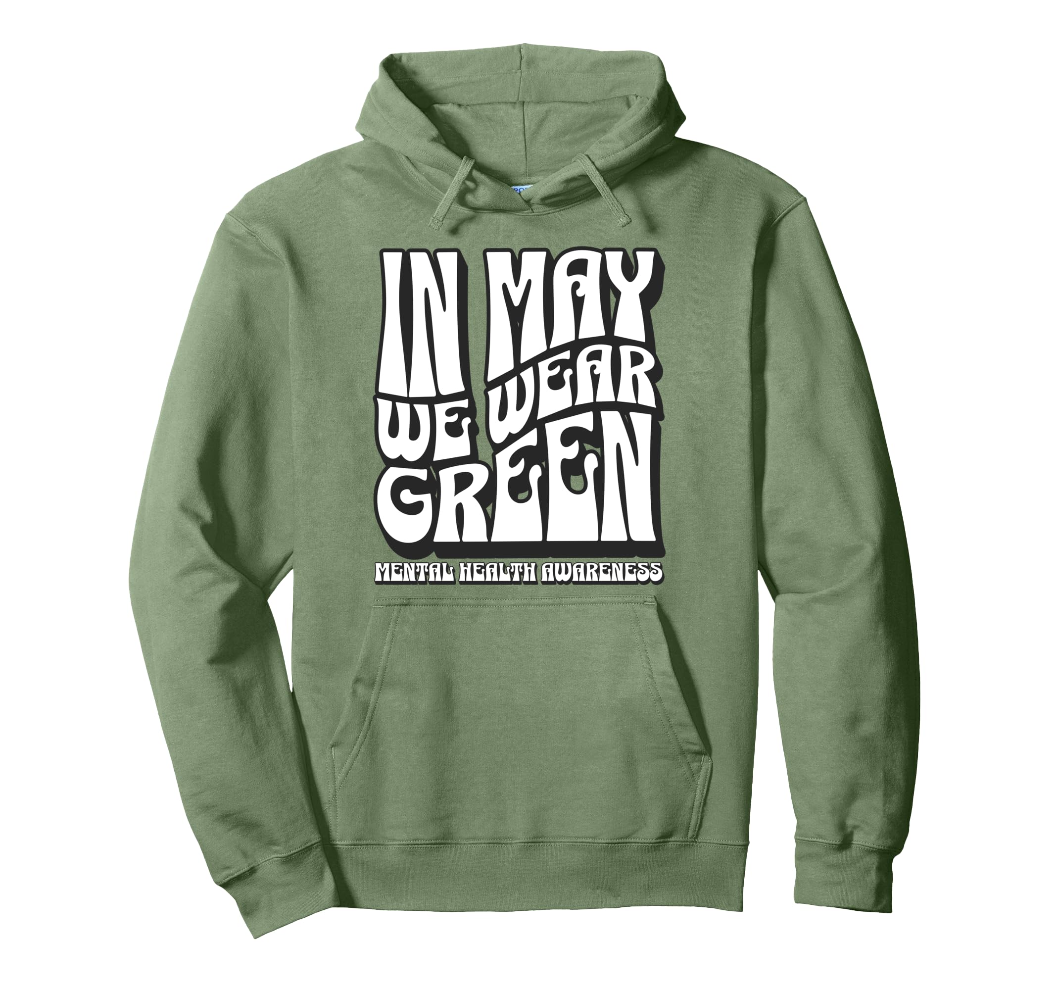 May We Wear Green Mental Health Hoodie - Minimalist Print for Adults - T-Shirt, Sweatshirt, Hoodie