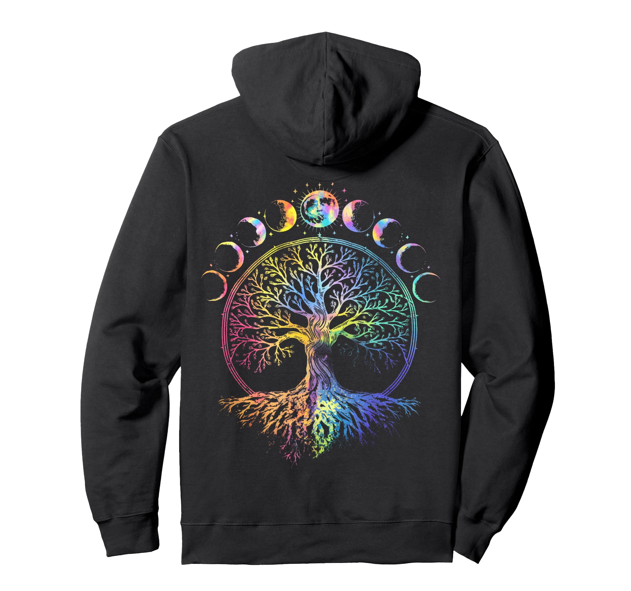 Boho Life Tree Phases Moon Bohemian Hoodie - Casual Everyday Wear Unisex - T-Shirt, Sweatshirt, Hoodie