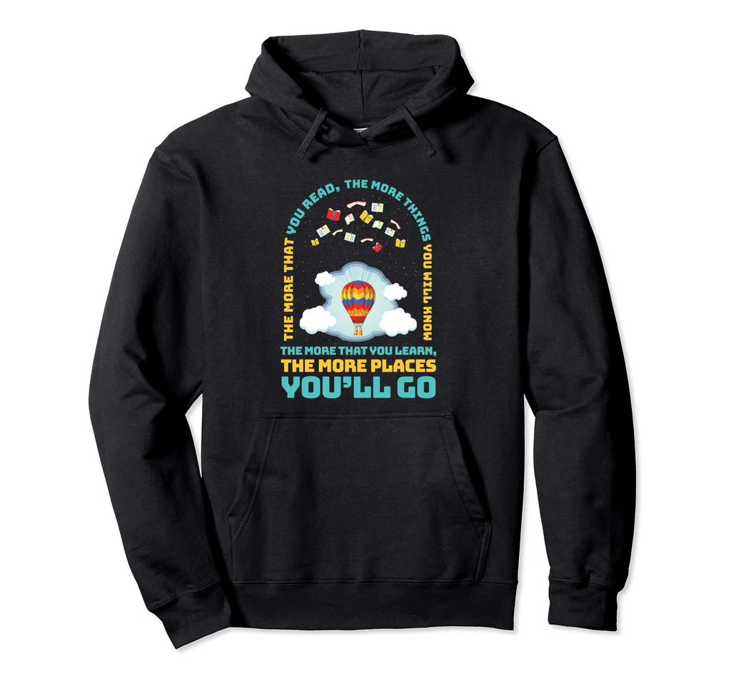Reading Library Literature Read Books Lover Hoodie - Graphic Print Unisex - T-Shirt, Sweatshirt, Hoodie