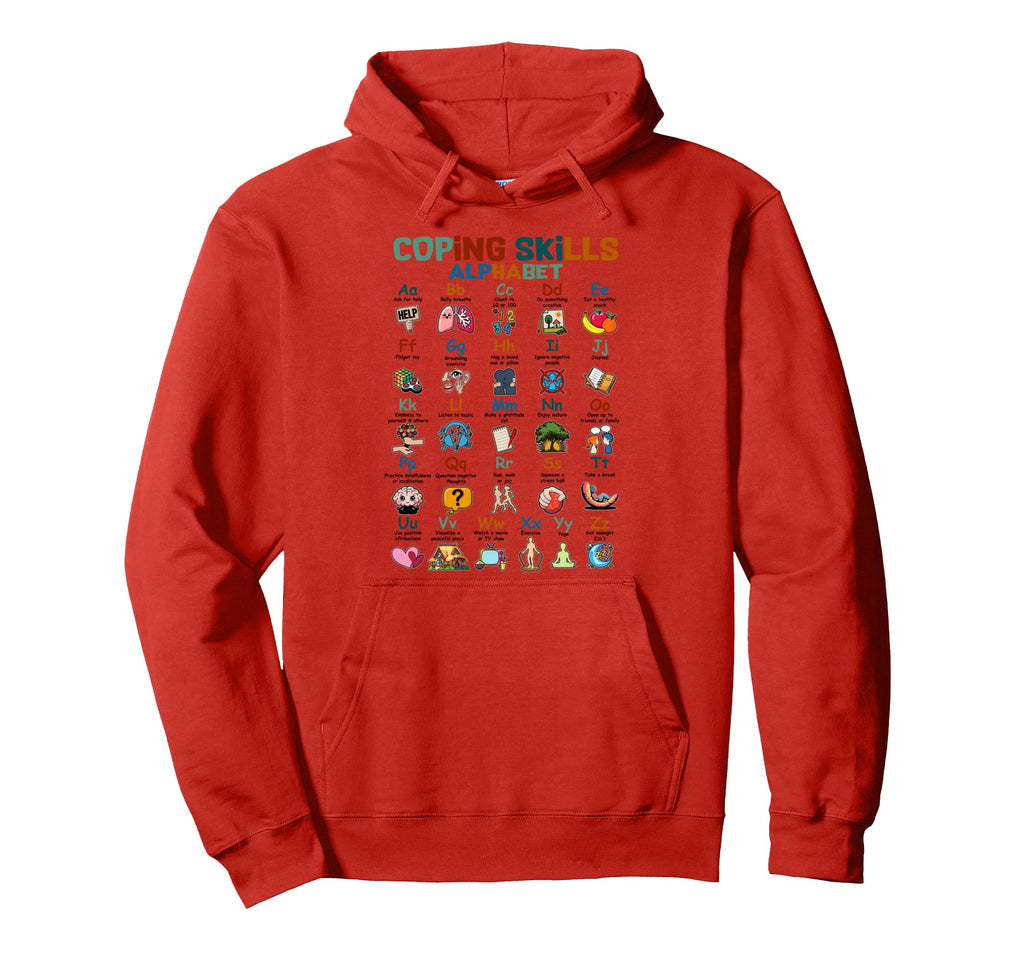 Coping Skills Alphabet Counseling Hoodie - Novelty Apparel Unisex - T-Shirt, Sweatshirt, Hoodie